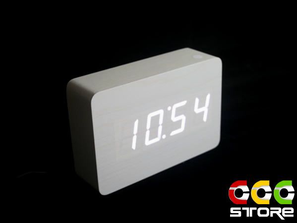 Digital LED Wooden Wood Desktop Alarm Clock Calendar 41