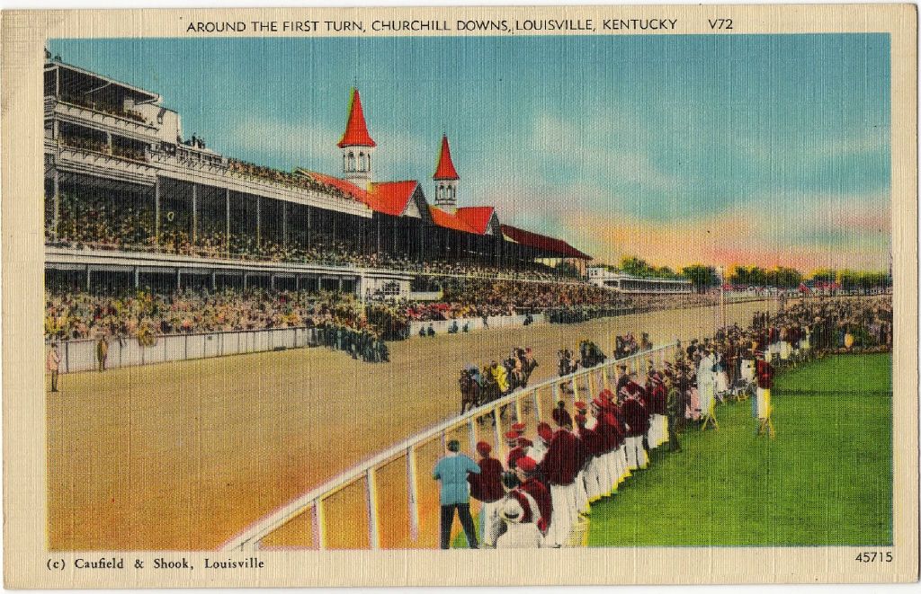 Louisville Kentucky Derby Churchill Downs Horse Racing Crowd Linen