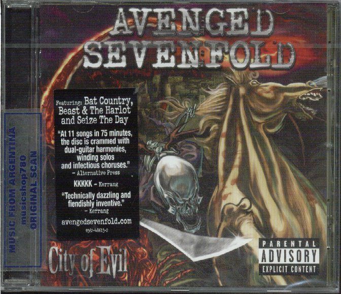 AVENGED SEVENFOLD, CITY OF EVIL. FACTORY SEALED CD. In English.