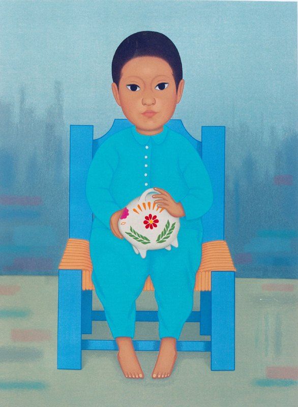 Gustavo Montoya 304 Mexican Art Original Print Signed Silkscreen Kids