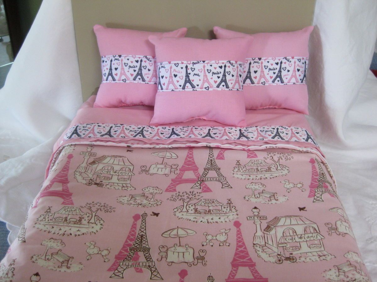 Piece Fits American Girl Doll Bedding Paris Bedspread Top sheet