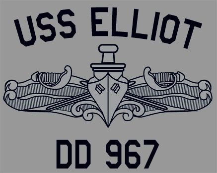 US USN Navy USS Elliot DD 967 Destroyer T Shirt