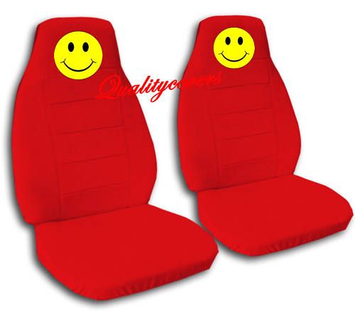 Cute Smiley Face Seat Covers Red Goodquality Cool