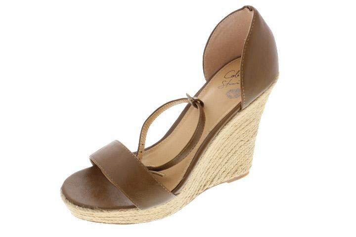 Famous Catalog Brown Wedge Sandals Espadrilles Shoes 7 BHFO