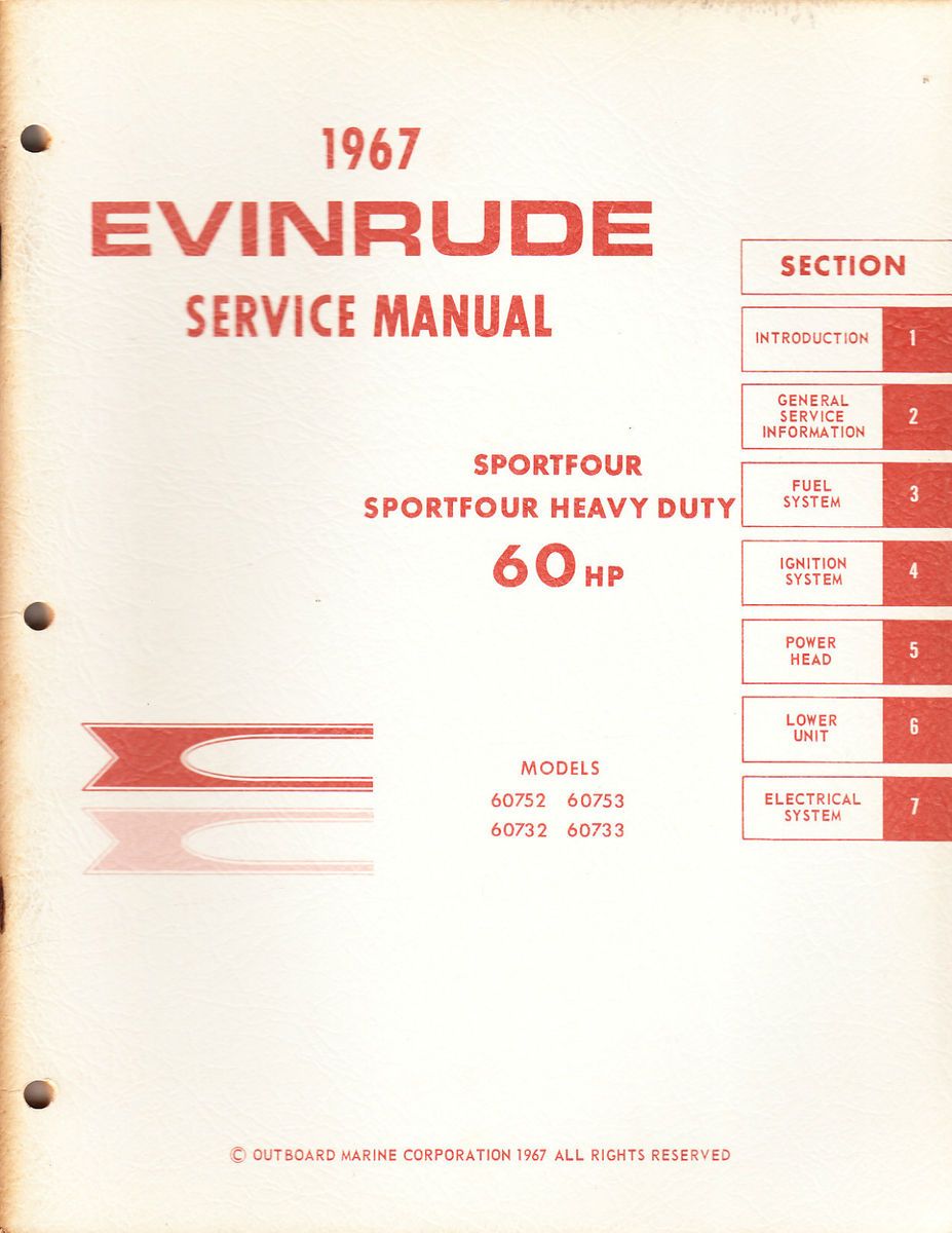 1967 Evinrude Service Manual 60 HP Models