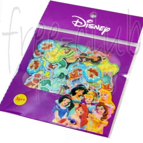 100x Disney Princesses Envelope Seals Glitter Stickers