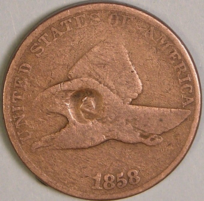 1858 Flying Eagle Large Letter Filler Coin FE 66