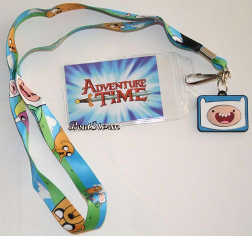 New Adventure Time with Finn and Jake Lanyard 2 Sided 3 D Charm ID