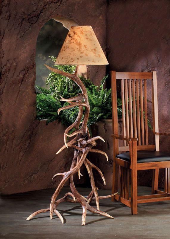 Elk Floor Lamp Antler Rustic Lodge Cabin Lamps