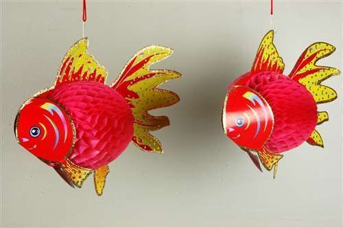 Paper Pink Fish Decoration 2 PK Tropical Party Supplies