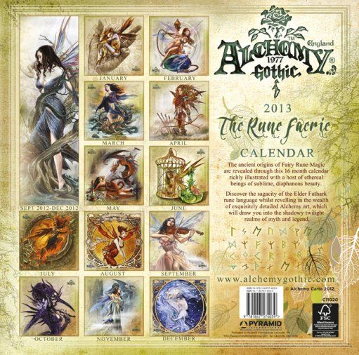 ALCHEMY Rune Faerie official 16 month 2012 2013 Calendar Fantasy Art