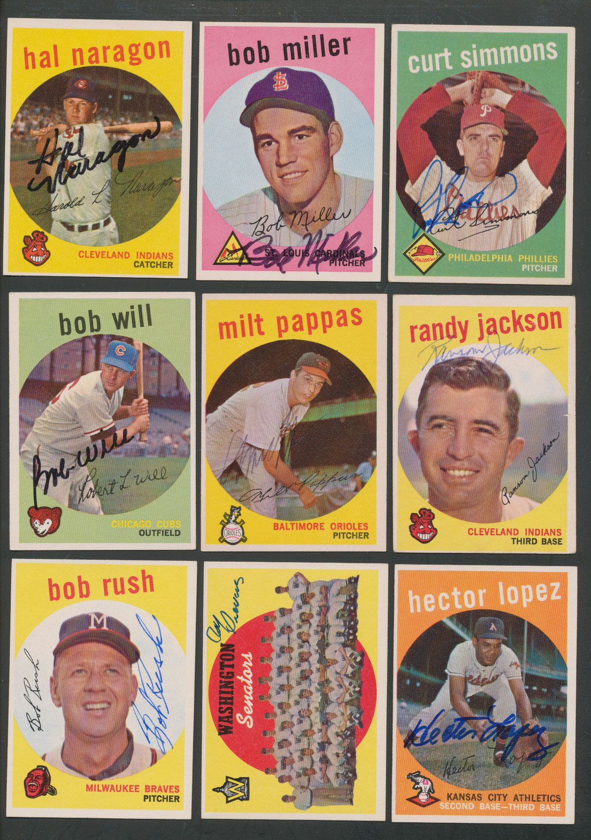 Lot of (150) 1959 Topps Baseball Signed Cards Auto Autograph