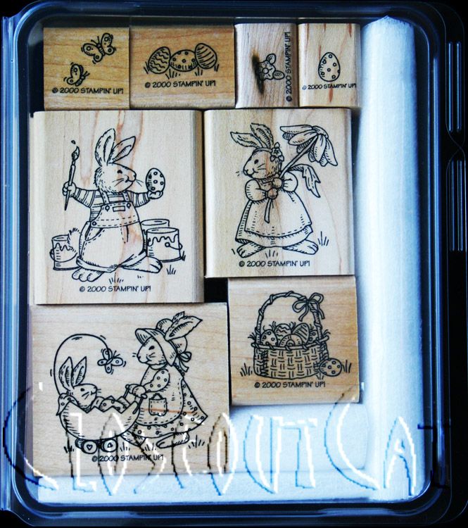 Stampin Up Bunny Buddies Stamps Set Easter Rabbits Eggs Basket