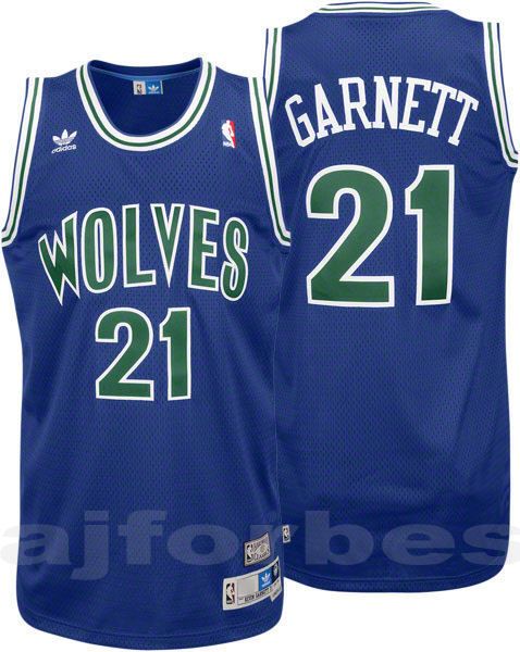Kevin Garnett Minnesota Timberwolves Blue Throwback Jersey
