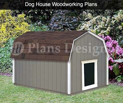 Large Dog House Plans Gambrel Barn Roof Style 90304B Pet Size Up to