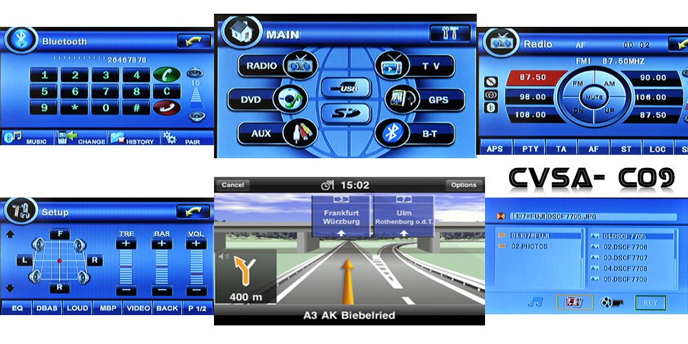 Car GPS Navigation Bluetooth 1 DIN Stereo Software