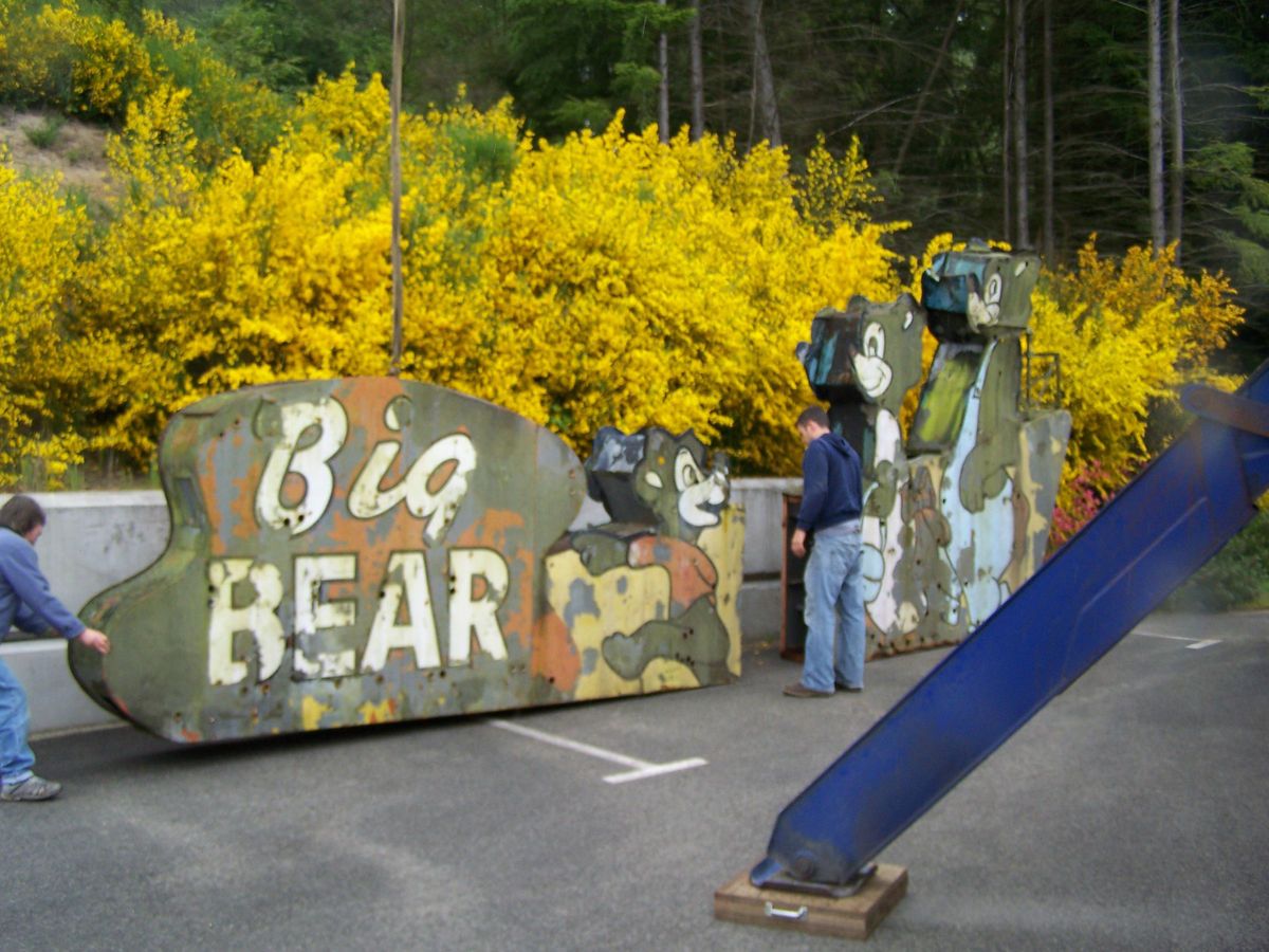 Huge Neon Drive In Theater Sign Original 1950s Big Bear Drive In Three