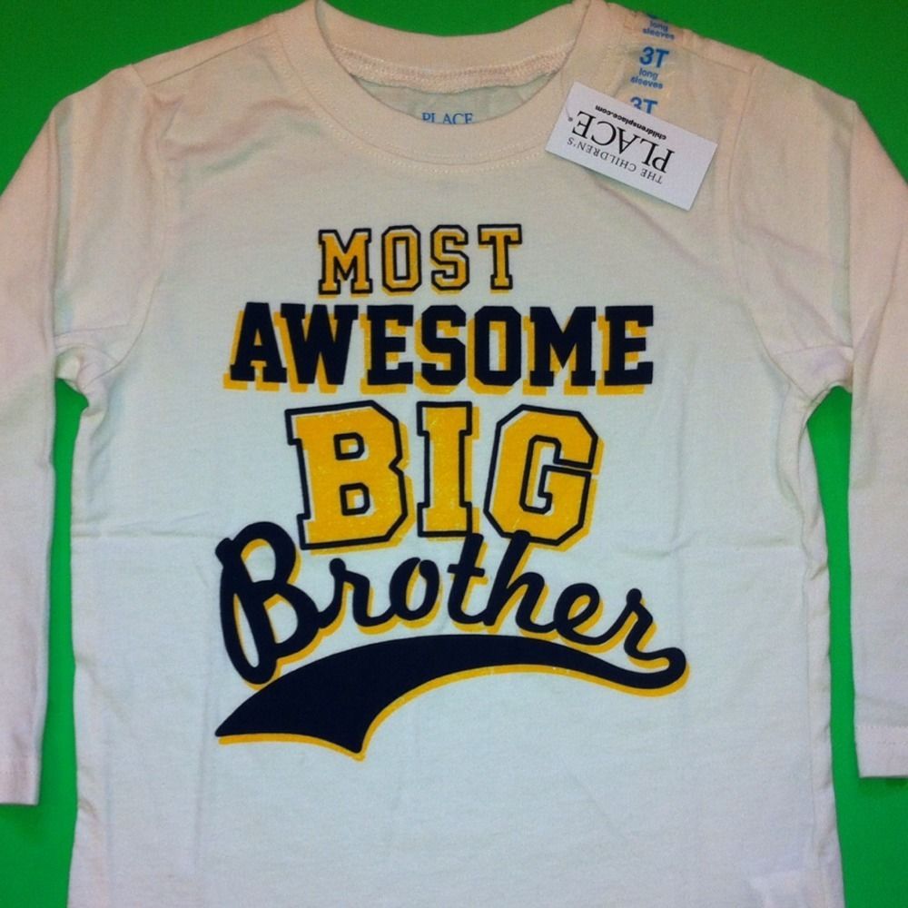 New Most Awesome Big Brother Baby Boys Graphic Shirt 3T 4T Christmas