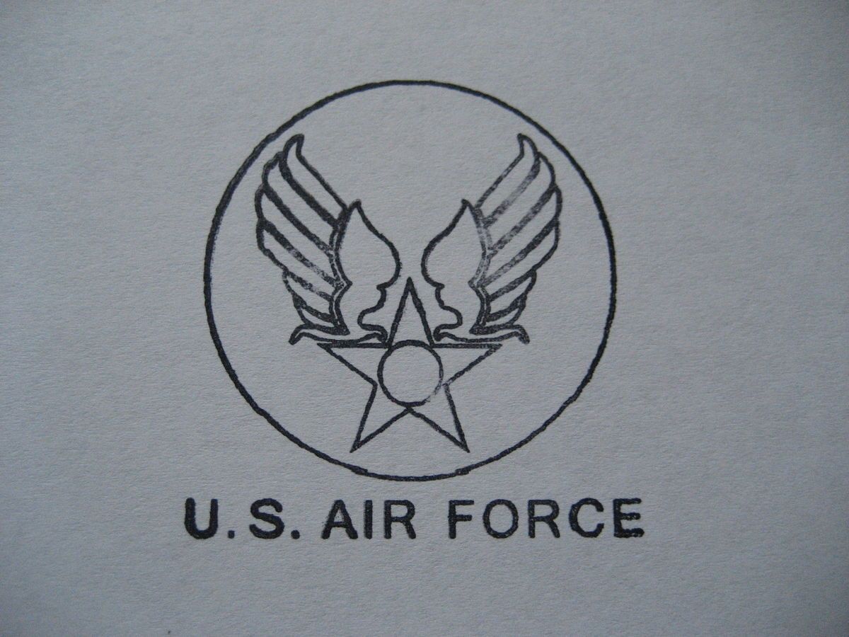 1950s US AIR FORCE HAP ARNOLD WINGED STAR EQUIPMENT RUBBER STAMP