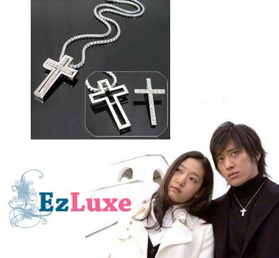 Korean Drama Tree of Heaven Cross Couple Necklace Set