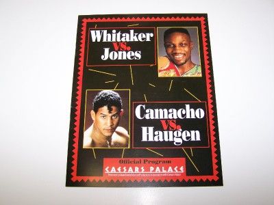  Official Program Hector Macho Camacho vs Haugen Caesars Palace