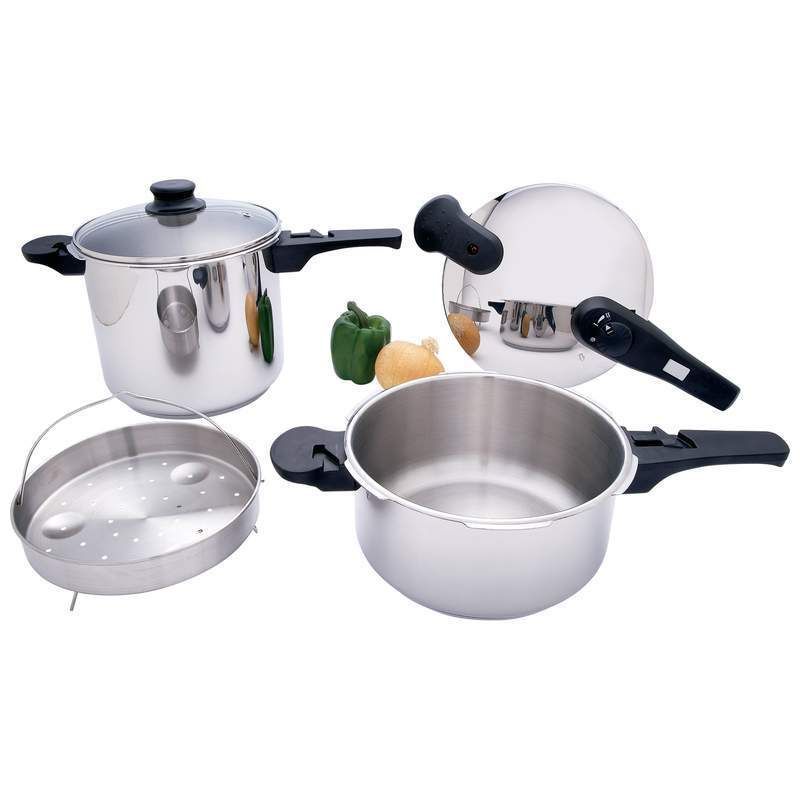 Precise Heat™ 5pc T304 Stainless Steel Pressure Cooker Set