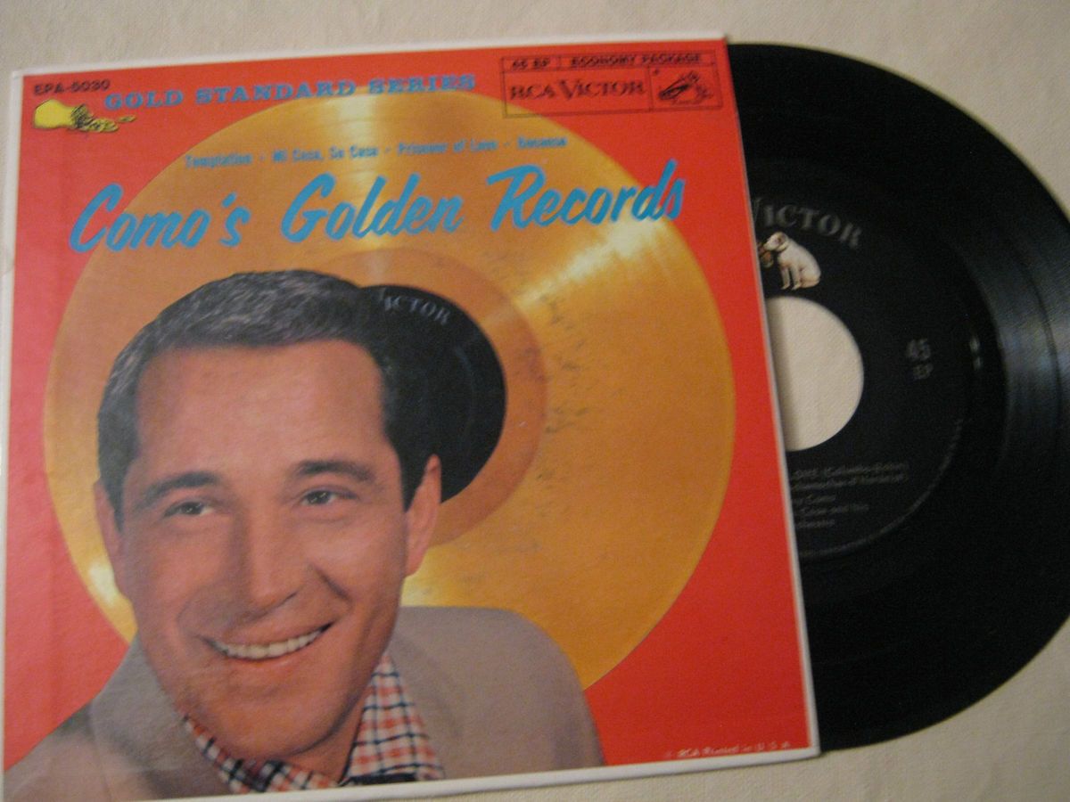 45 RPM EP Extended Play Perry Como Gold Records Cardboard Picture