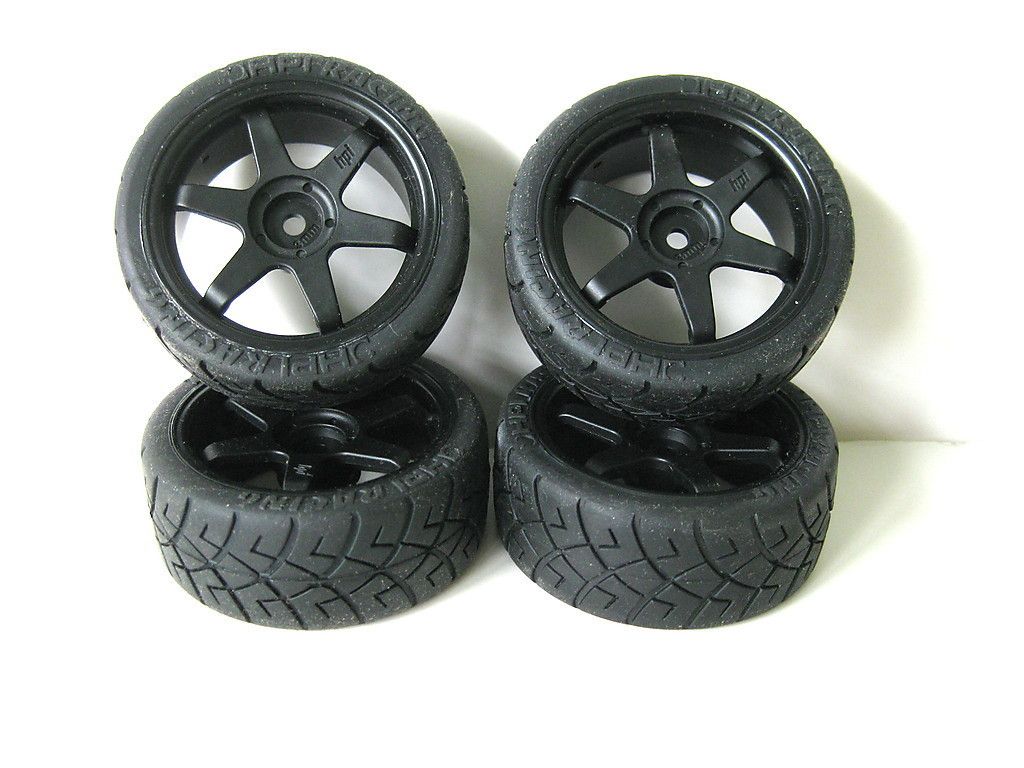 HPI Nitro RS4 3 EVO Black 6 Spoke Wheels Tires Foam