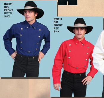 RW011 Scully Western Cowboy Bib Cavalry Shirt Engineer XL Red