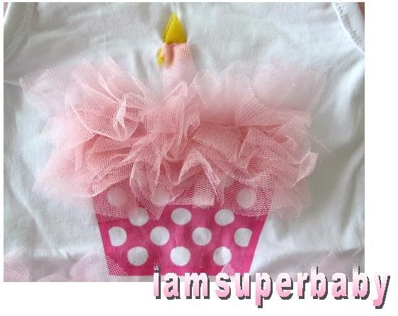 Baby Girl Pink Cupcake Tutu Ruffle Vest Romper 3 15mos