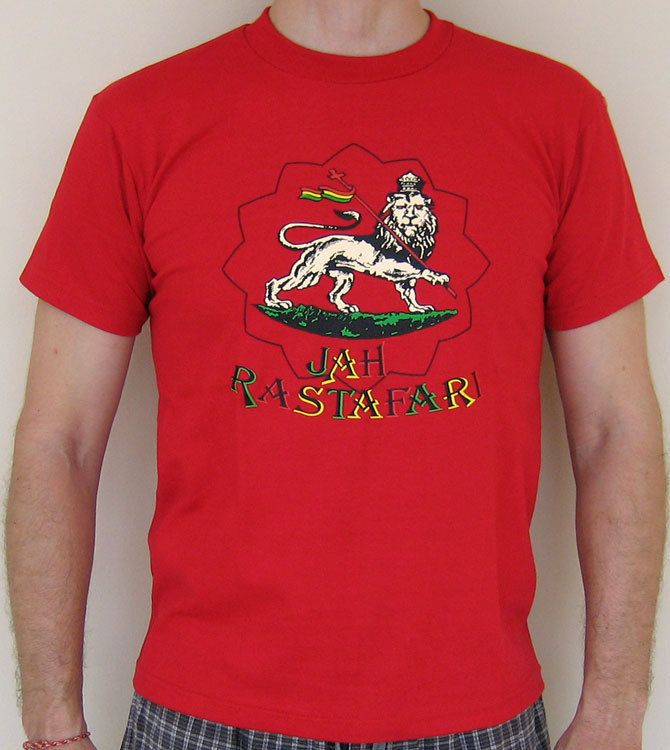 Jah Rastafari Lion of Judah New Roots Rasta Irie Dub Reggae T Shirt XL