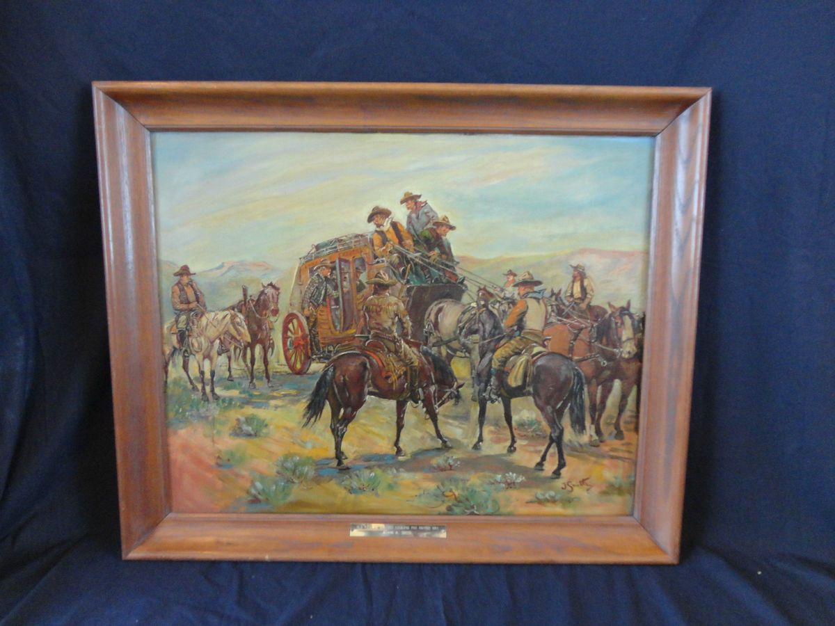 American Wild West Art Original Painting by Jerome H Smith