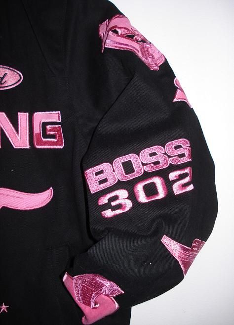 Ford Mustang Racing Women Cut Pink Cotton Jacket L