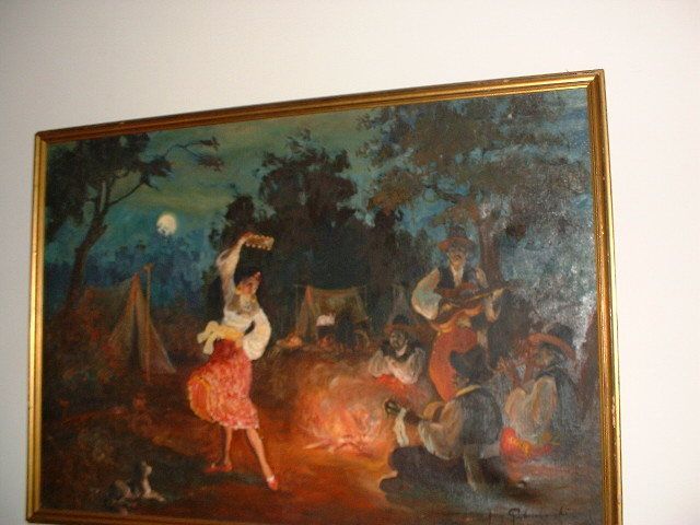 Oil on Canvas Bohemian Picnic by Jerzy Potrzebowski Listed Artist
