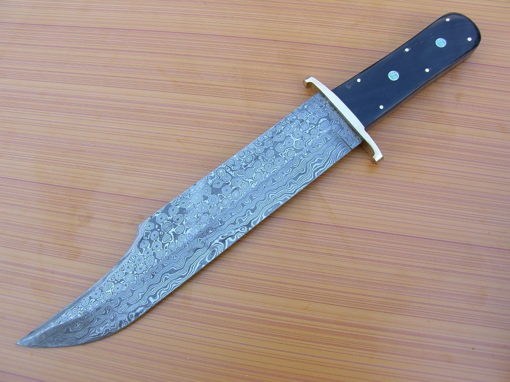Custom Made Damascus Steel Full Tang Alamo Jim Bowie Knife