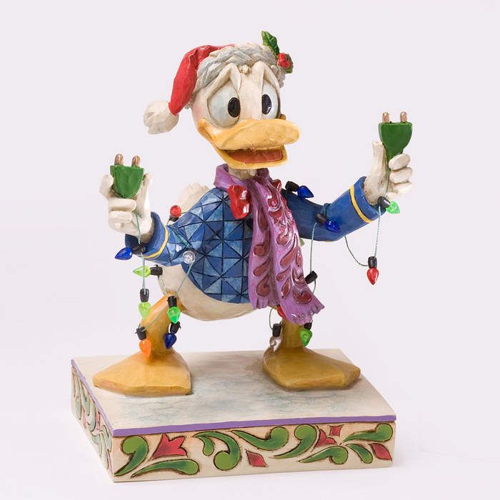 Disney Jim Shore Donald Duck with Christmas Unplugged Lights Figurine