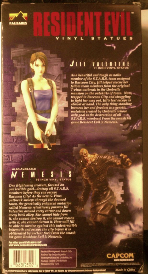 Jill Valentine Resident Evil 11 inch Vinyl Statue New N I B