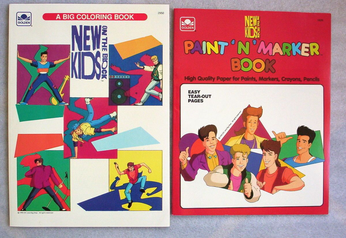 New Kids on The Block Lot 2 Coloring Books 1990 New Unused NKOTB