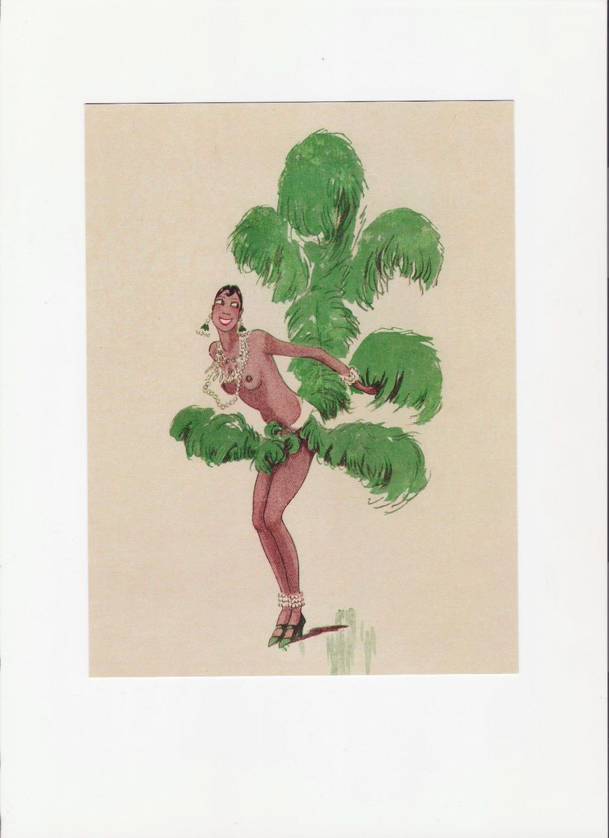 post card of Josephine Baker from the show CHEZ JOSEPHINE  