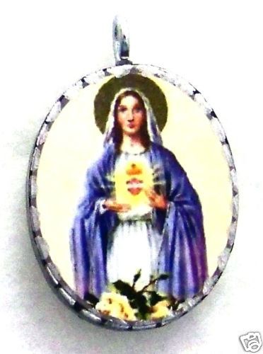 Immaculate Heart Mary Image Catholic Pendant Virgin Art