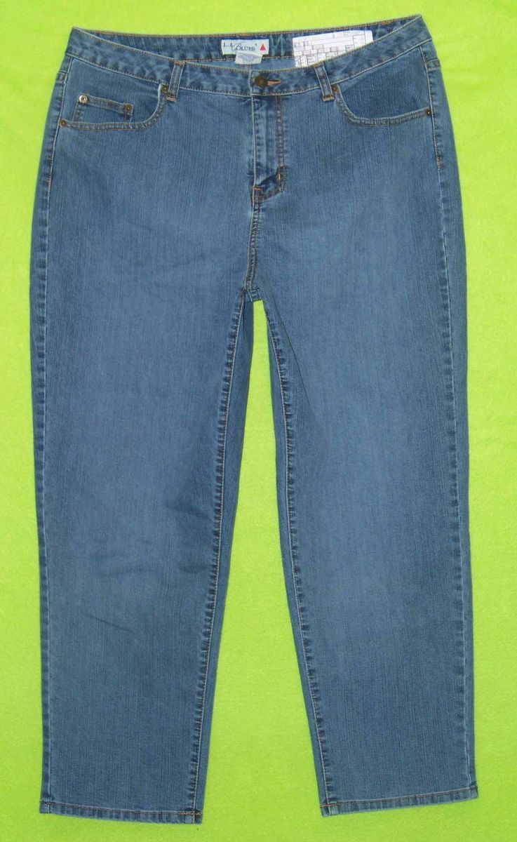 La Blues Wilshire Red Triangle Sz 3 2X Womens Blue Jeans Denim Pants