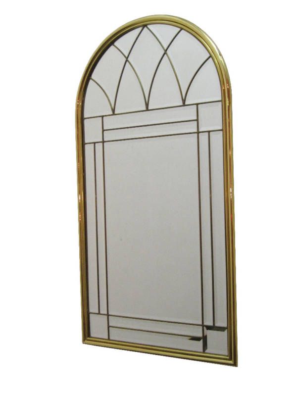 1970s Solid Brass Multi Beveled Mirror by Labarge