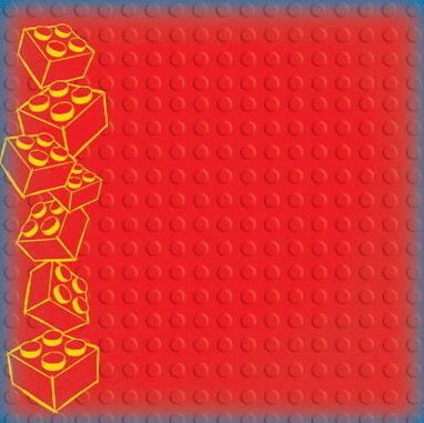 12x12 Creative Imaginations Lego Border Red Scrapbooking Paper 21587