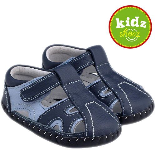 Toddler Leather Soft Sole Baby Shoes Navy Blue Little Blue Lamb