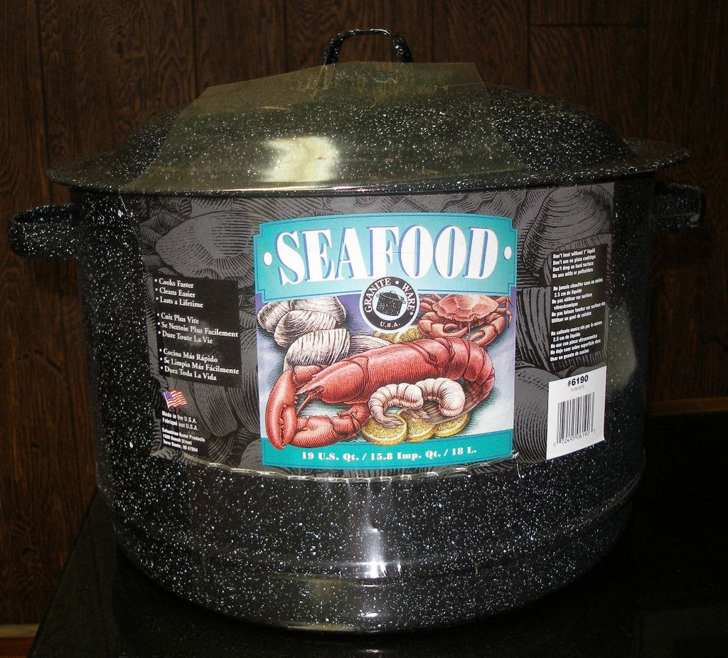 Black Seafood Lobster Pot Steamer Cooker 19 Qt New Columbian Home