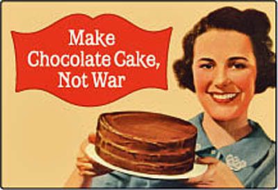Make Chocolate Cake not War Funny Fridge Magnet HB LG