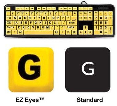 EZ Eyes Keyboard 4X Larger Print Spill Resistant as Seen on TV