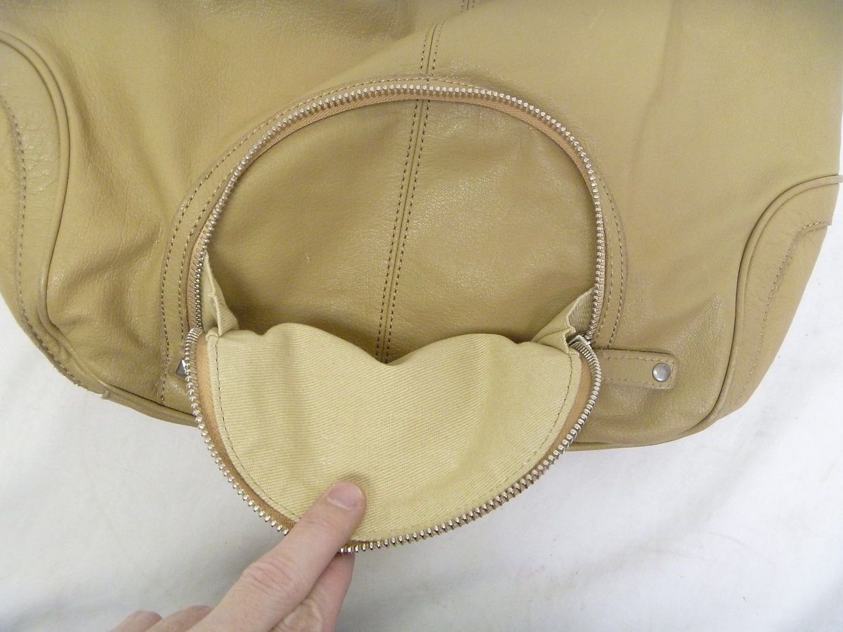 Genuine Michael Kors Tan Beige Leather Bucket Purse Handbag Tote