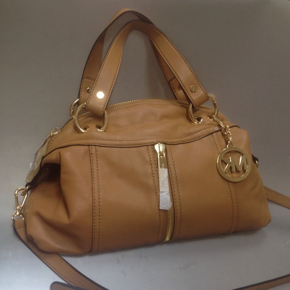 Michael Kors Moxley Leather Satchel Tan Brown BNWT Bag Purse New $398
