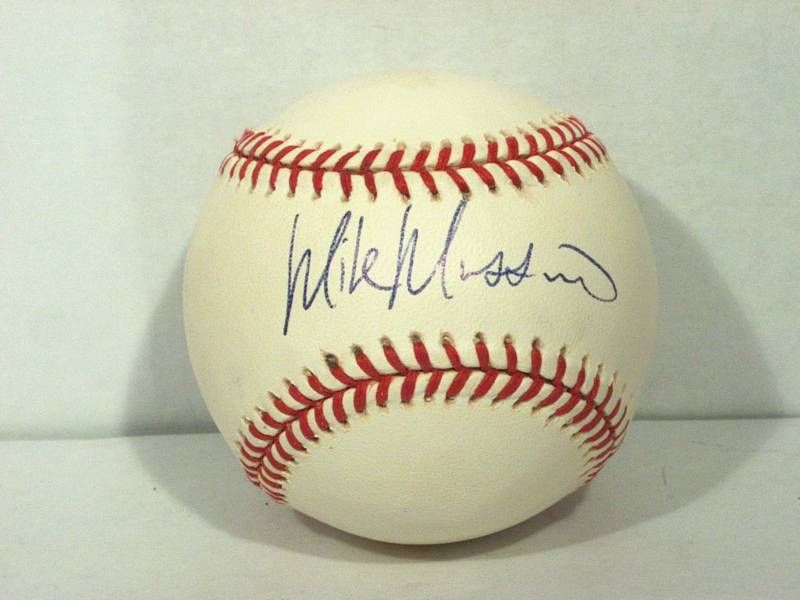 Mike Mussina Autographed Baseball Cube Holder